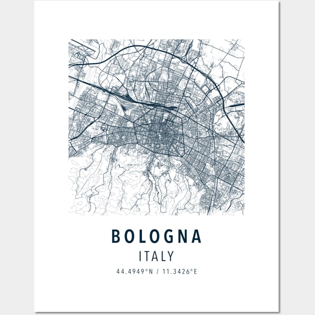 bologna simple map Wall Art by boy cartograph